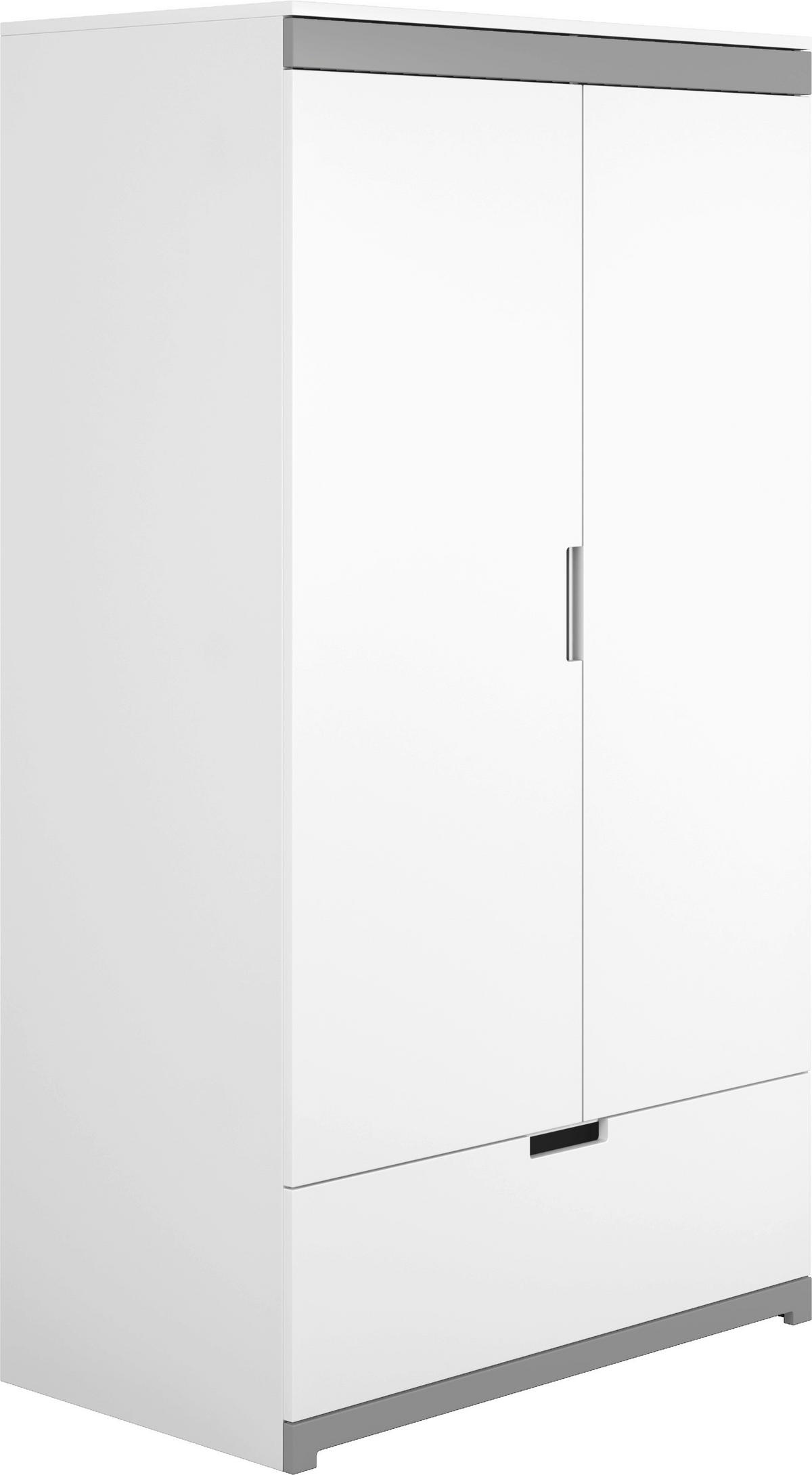 KINDERKLEIDERSCHRANK - Weiß/Grau, MODERN, Holzwerkstoff (100/182/57cm) - MID.YOU