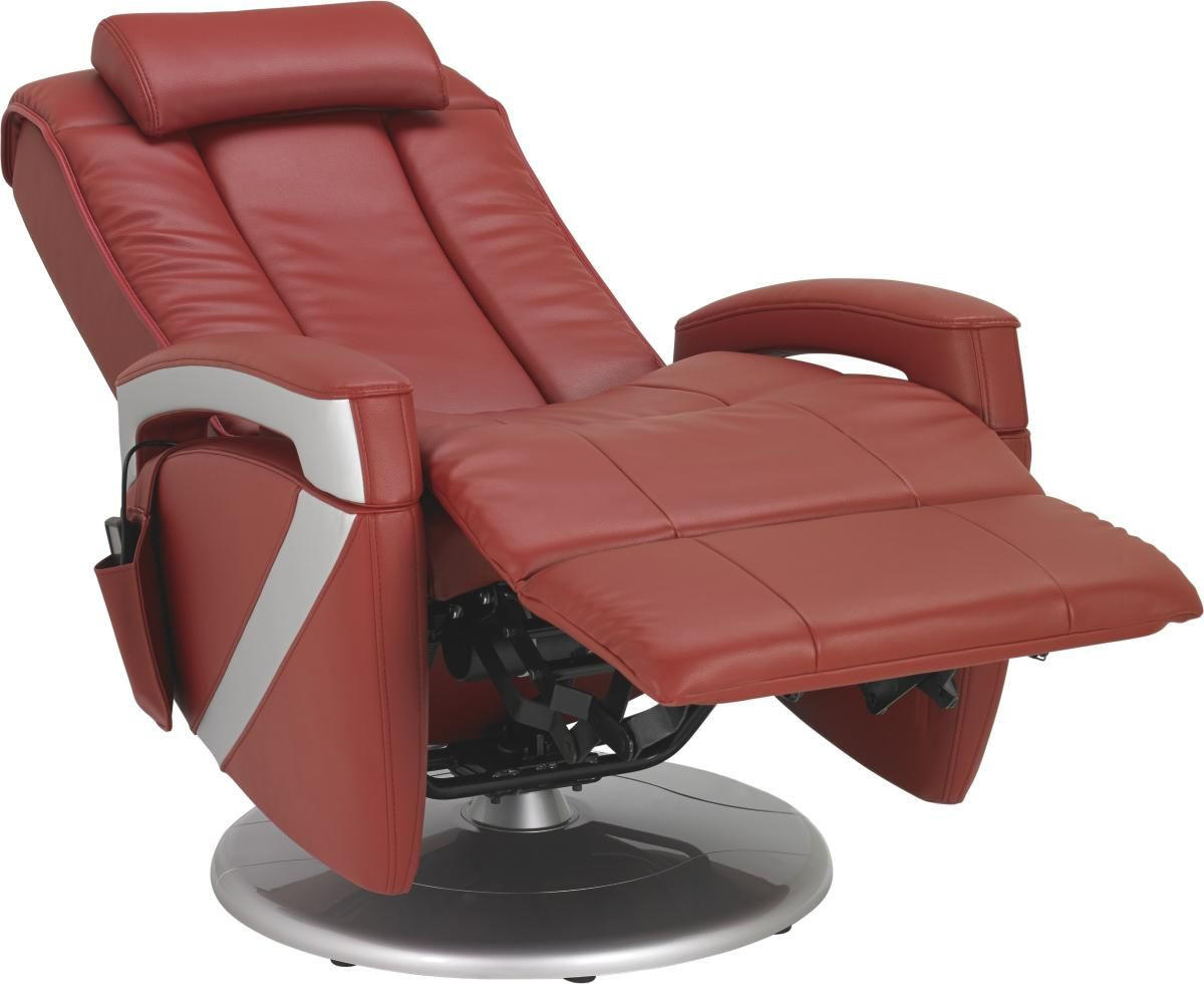 MASSAGESESSEL Kombination Echtleder/Lederlook Lederlook Rot    - Chromfarben/Rot, Design, Leder/Textil (102/70/77cm) - Cantus