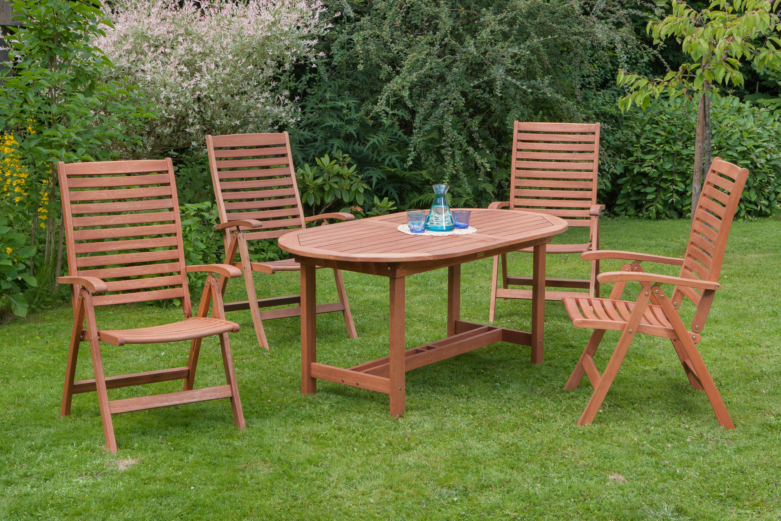 GARTENTISCHGRUPPE  - Akaziefarben, ROMANTIK / LANDHAUS, Holz - Gardenson