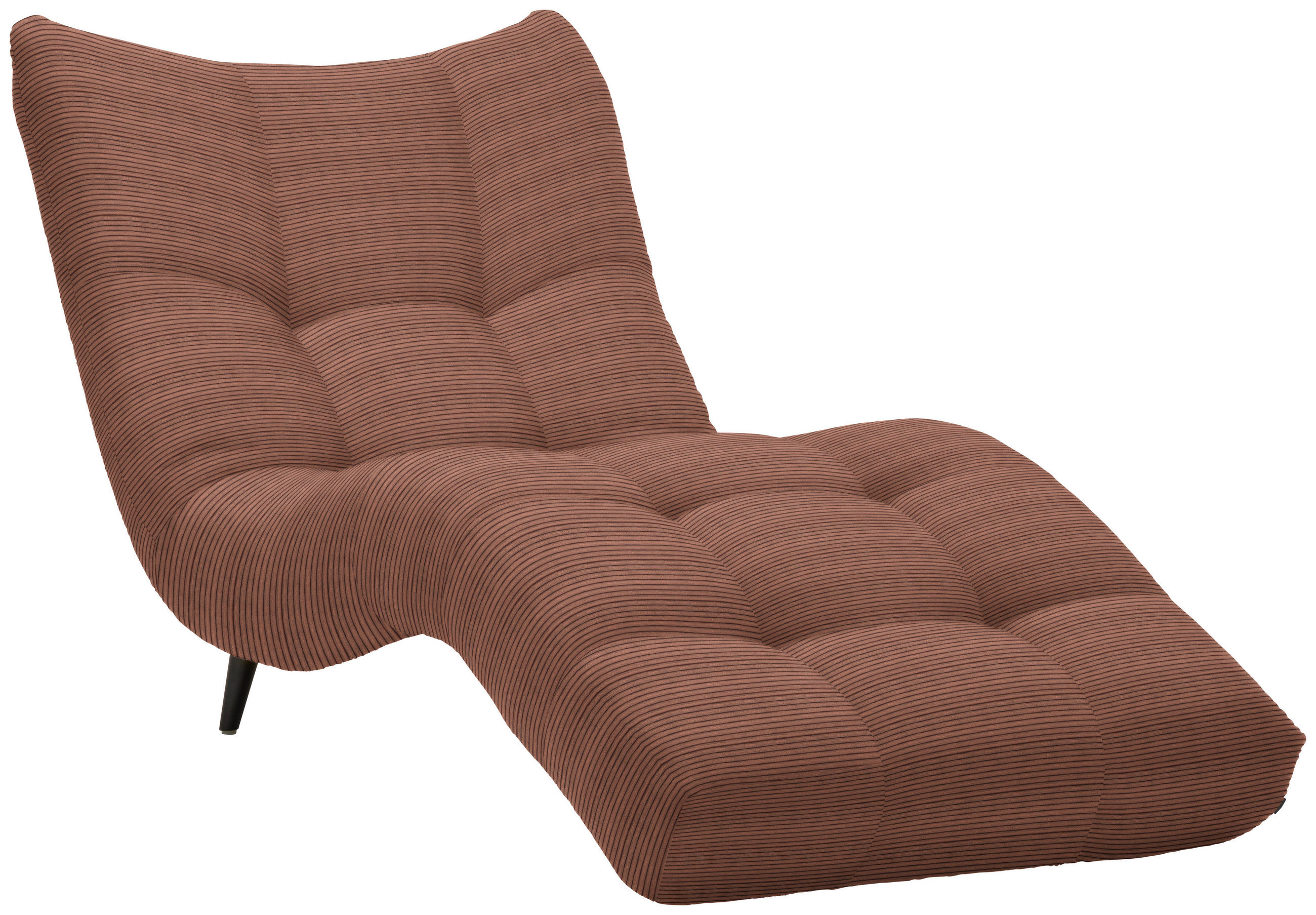 CHAISE LONGUE RELAX in Cord Rotbraun  - Rotbraun/Schwarz, Design, Textil/Metall (87/93/188cm) - Xora