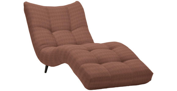 RELAXLIEGE in Cord Rotbraun - Rotbraun/Schwarz, Design, Textil/Metall (87/93/188cm) - Xora