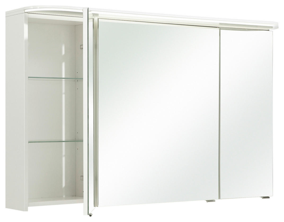 SPIEGELSCHRANK 120/72,3/17 cm  - Chromfarben/Weiß, KONVENTIONELL, Glas/Holzwerkstoff (120/72,3/17cm) - Pelipal