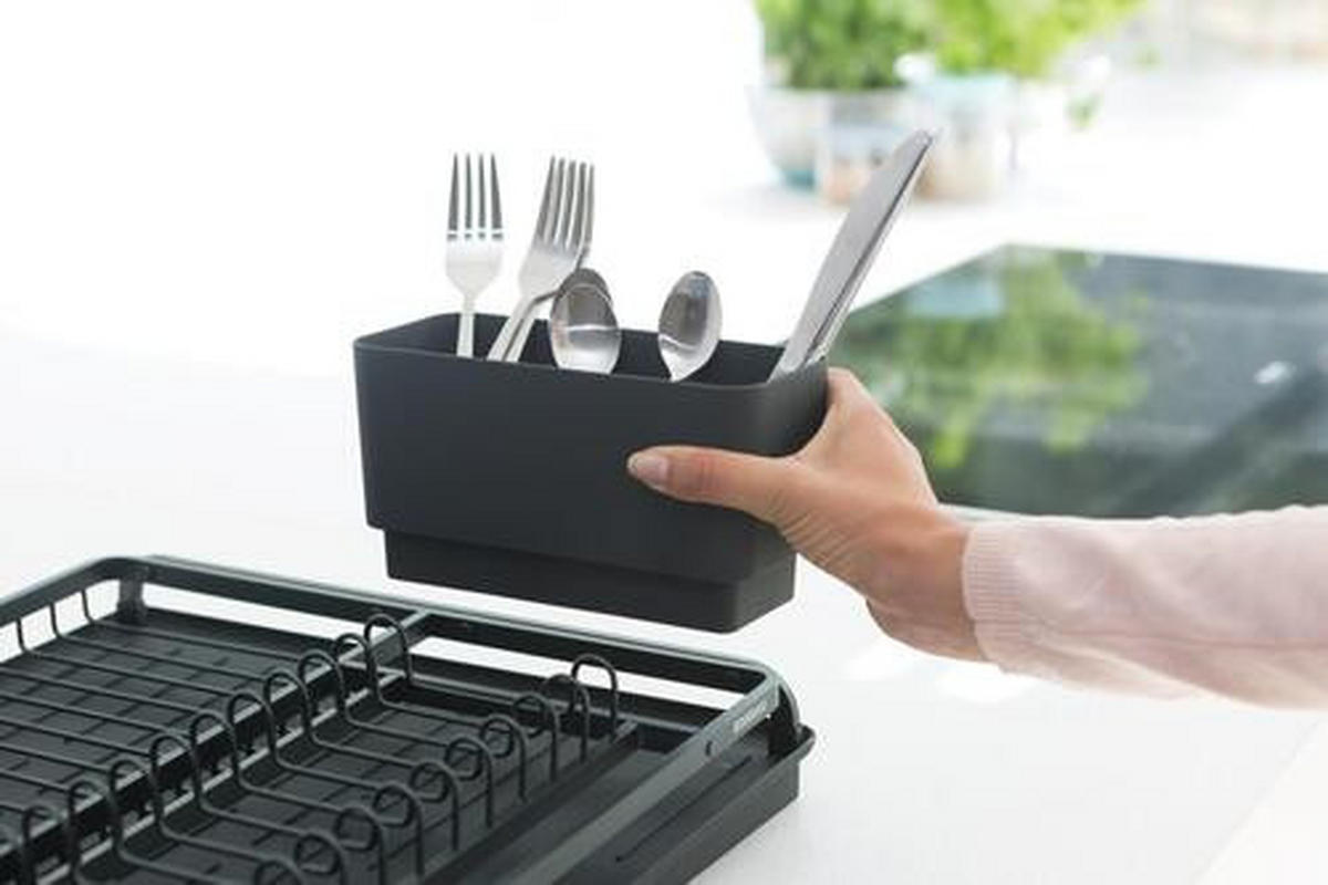 GESCHIRRABTROPFKORB  - Dunkelgrau, Design, Metall (38,6/14,2/49,2cm) - Brabantia