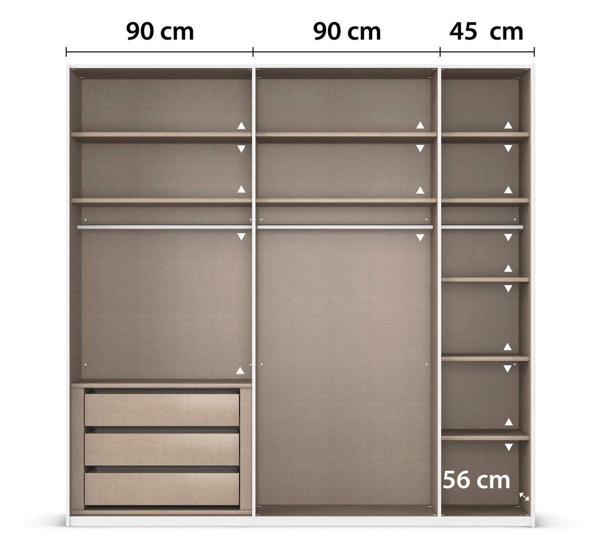 SCHWEBETÜRENSCHRANK 226/223/68 cm 2-türig Weiß, Eiche Artisan  - Eichefarben/Weiß, Design, Glas/Holzwerkstoff (226/223/68cm) - Xora