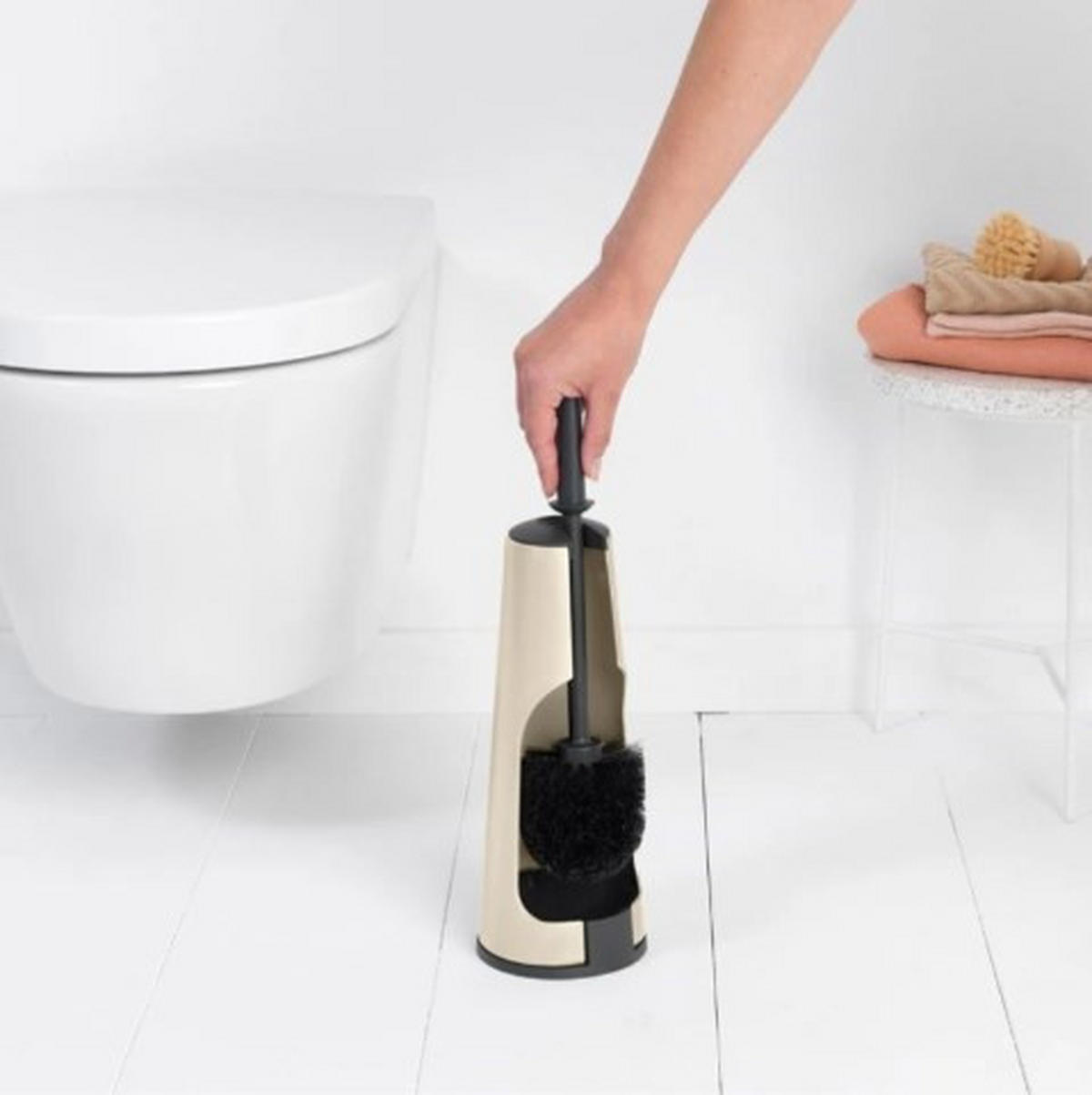 TOALETTBORSTSET i plast  plast   - beige, Basics, metall/plast (12/42/12cm) - Brabantia