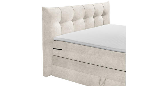 BOXSPRINGBETT 180/200 cm in Creme - Creme/Schwarz, Basics, Holzwerkstoff/Kunststoff (180/200cm) - Esposa