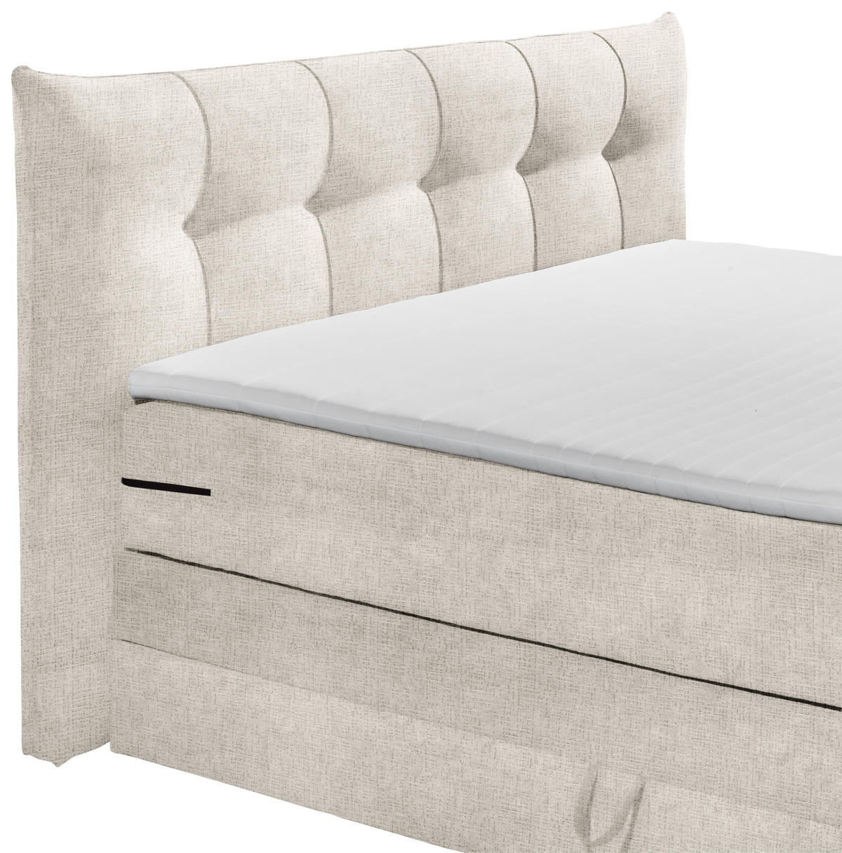BOXSPRINGBETT 180/200 cm  in Creme  - Creme/Schwarz, Basics, Holzwerkstoff/Kunststoff (180/200cm) - Esposa