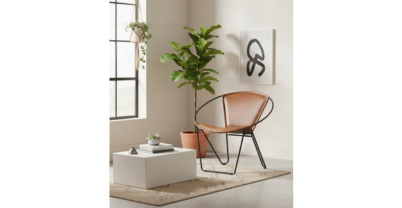 SESSEL in Echtleder Braun, Schwarz  - Schwarz/Braun, LIFESTYLE, Leder/Metall (68/70/62cm) - Landscape