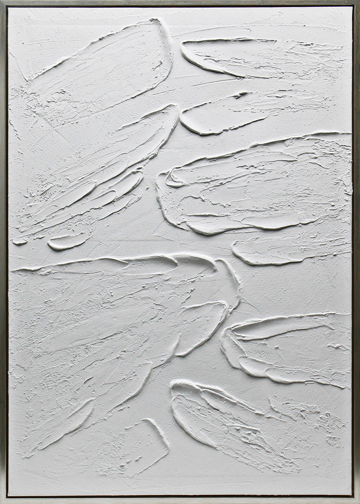 ÖLGEMÄLDE 70/100 cm  - Weiss/Silberfarben, Trend, Holzwerkstoff/Kunststoff (70/100cm) - Monee