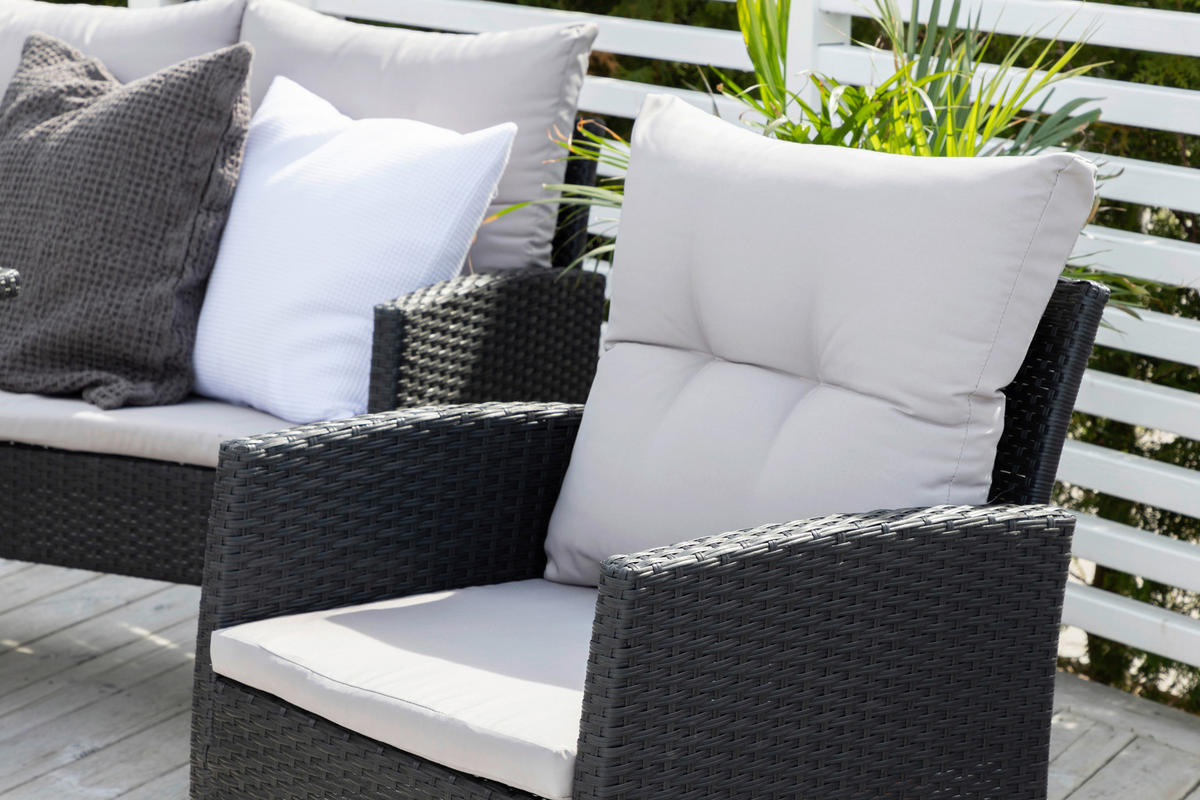 LOUNGESET  - grå/svart, Klassisk, plast - Gardenson