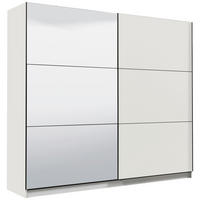 SCHWEBETÜRENSCHRANK 217/210/62,5 cm 2-türig Weiß  - Schwarz/Weiß, Basics, Glas/Holzwerkstoff (217/210/62,5cm) - Xora