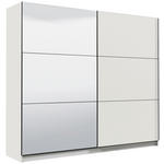 SCHWEBETÜRENSCHRANK 217/210/62,5 cm 2-türig Weiß  - Schwarz/Weiß, Basics, Glas/Holzwerkstoff (217/210/62,5cm) - Xora