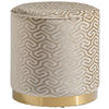 HOCKER in Metall, Textil, Holzwerkstoff Beige  - Beige/Weiß, Design, Holzwerkstoff/Textil (40/42/40cm) - MID.YOU