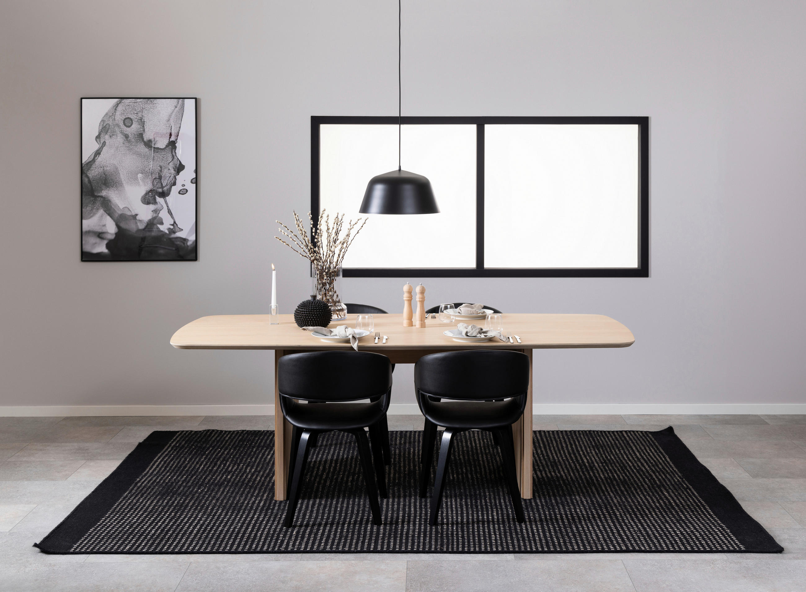 ESSTISCH Eiche furniert rechteckig Weiß  - Weiß, Trend, Holz/Holzwerkstoff (220/105/76cm) - MID.YOU