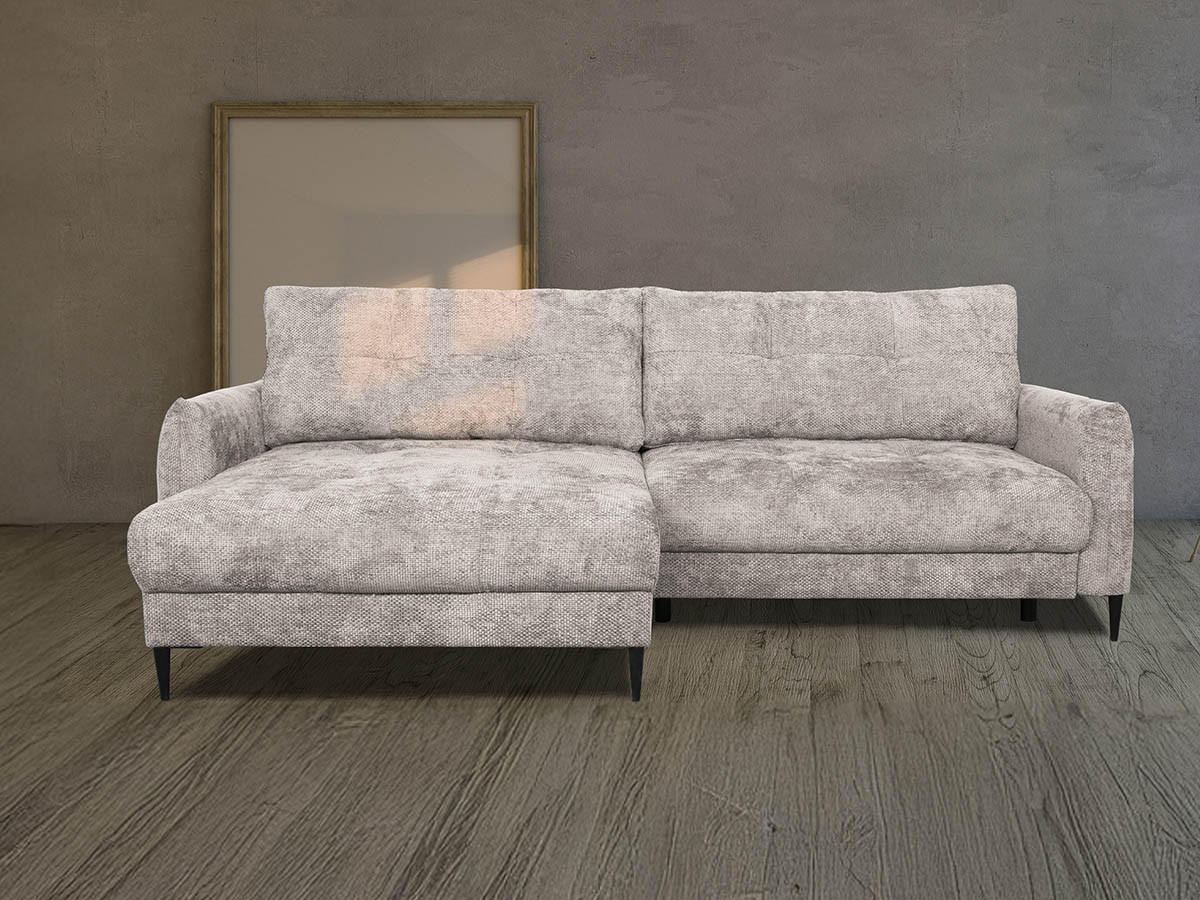 UGAONA GARNITURA sivobraon  - crna/sivobraon, Moderno, tekstil/metal (221/142cm) - Carryhome