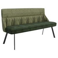 SITZBANK 180/63/88 cm Samt, Webstoff Grün, Schwarz, Dunkelgrün  - Dunkelgrün/Schwarz, MODERN, Textil/Metall (180/63/88cm) - MID.YOU