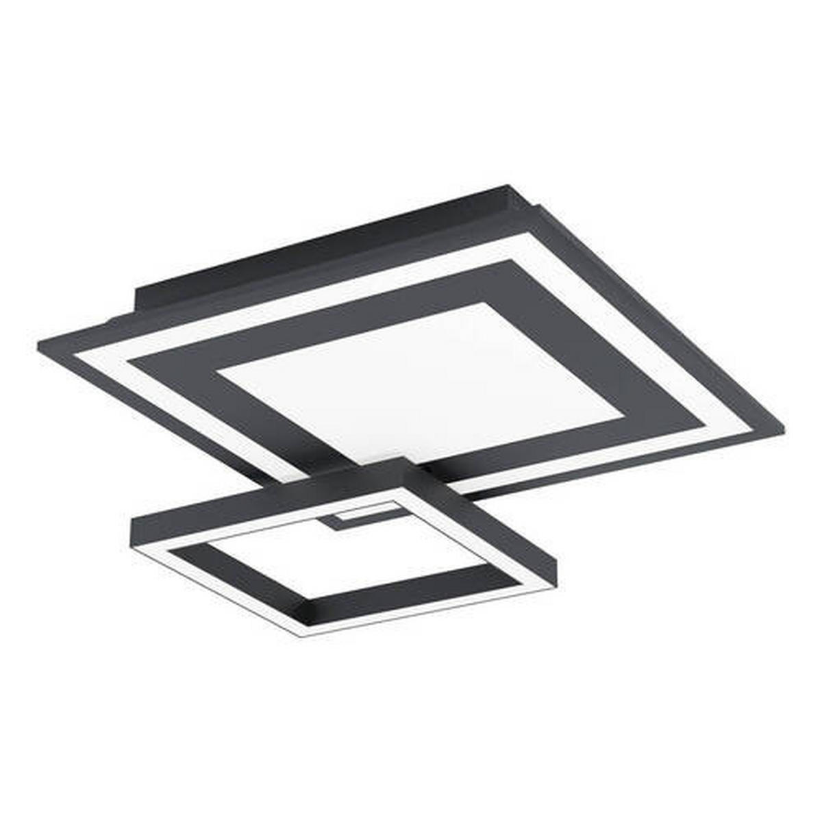LED-DECKENLEUCHTE 2,7 W    45/45/7 cm  - Weiss/Schwarz, Design, Kunststoff/Metall (45/45/7cm) - Eglo