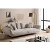 BIGSOFA in Flachgewebe Beige  - Beige/Schwarz, Design, Textil/Metall (311/95/130cm) - Livetastic