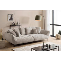 BIGSOFA in Flachgewebe Beige  - Beige/Schwarz, Design, Textil/Metall (311/95/130cm) - Livetastic