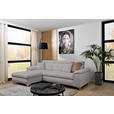 ECKSOFA in Flachgewebe Grau  - Chromfarben/Grau, KONVENTIONELL, Textil/Metall (175/268cm) - Carryhome