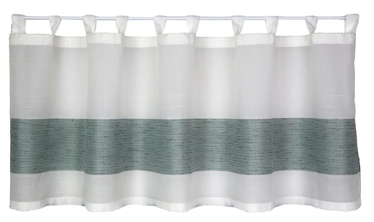 KURZGARDINE   140/50 cm   - Türkis/Weiß, Basics, Textil (140/50cm)