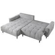 ECKSOFA Hellgrau Chenille  - Hellgrau/Schwarz, KONVENTIONELL, Holz/Textil (180/266cm) - Carryhome