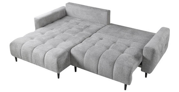 ECKSOFA Hellgrau Chenille - Hellgrau/Schwarz, KONVENTIONELL, Holz/Textil (180/266cm) - Carryhome