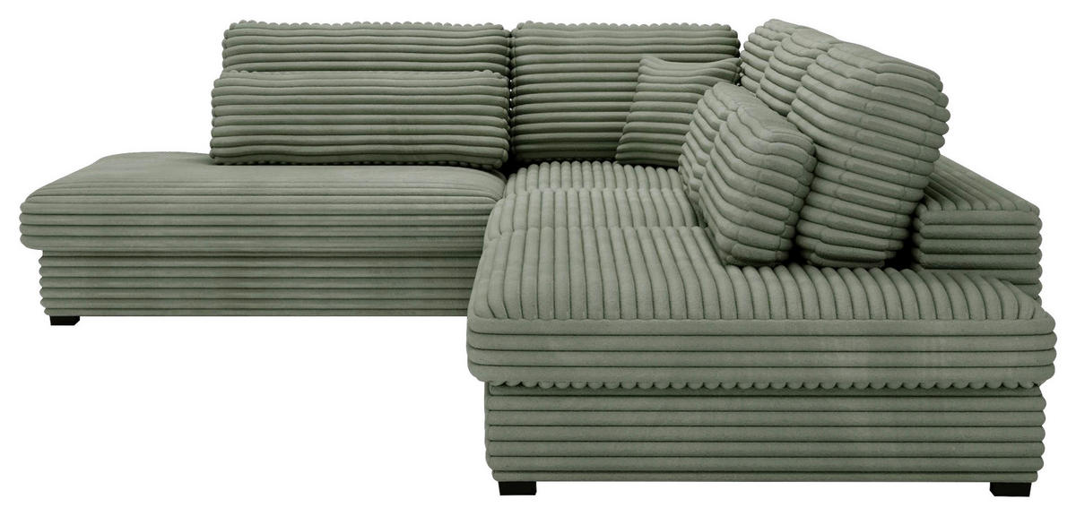 Freisteller von Livetastic ECKSOFA Grün Cord, Plüsch.