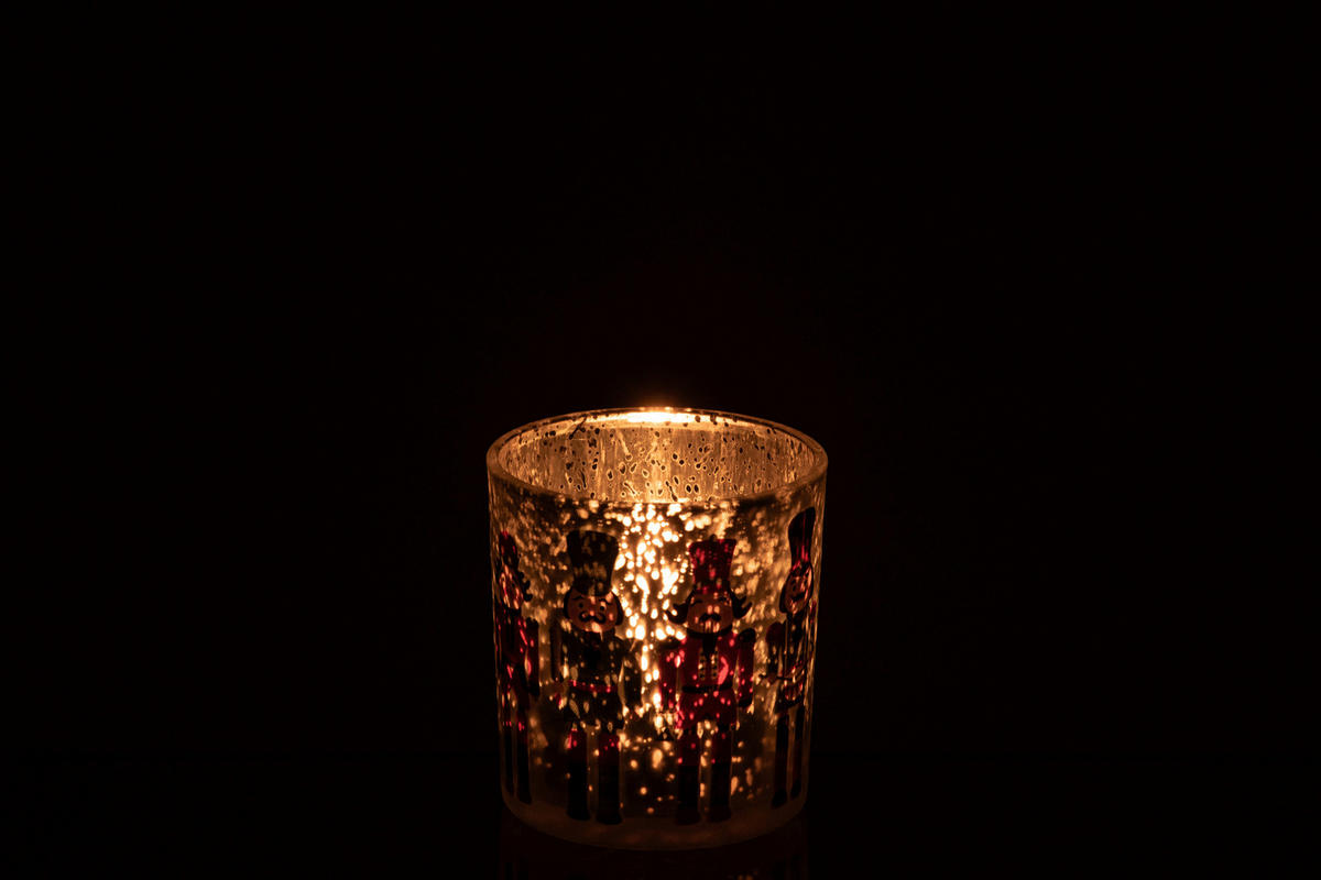 TEELICHTHALTER - Rot/Grün, Basics, Glas (7,3/7,3/8cm)