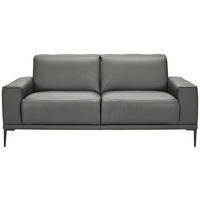2-SITZER-SOFA  in Echtleder Grau   - Schwarz/Grau, Design, Leder/Metall (180/82/92cm) - Johann Jakob