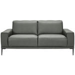 2-SITZER-SOFA  in Echtleder Grau   - Schwarz/Grau, Design, Leder/Metall (180/82/92cm) - Johann Jakob