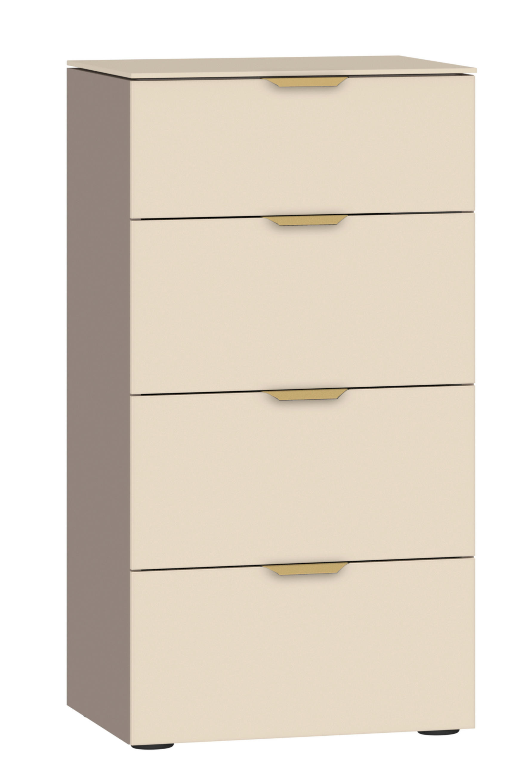 KOMMODE 45/87/43 cm  in Creme, Hellbraun  - Hellbraun/Creme, Design, Glas/Holzwerkstoff (45/87/43cm) - Jutzler
