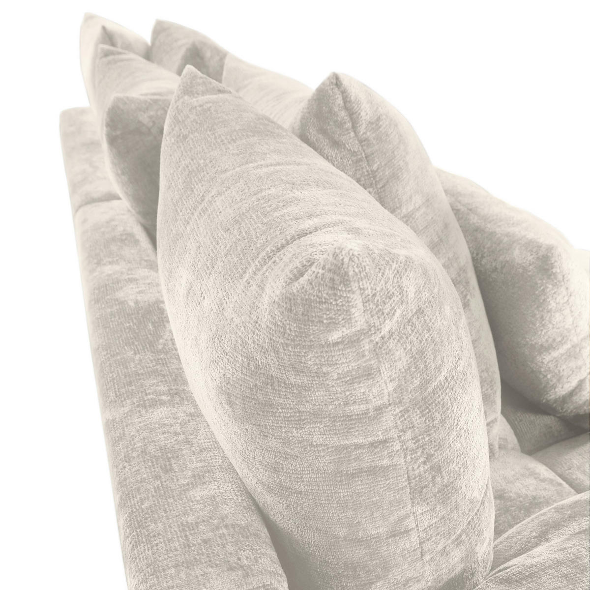 BIGSOFA in Chenille Beige  - Beige/Schwarz, Design, Kunststoff/Textil (265/67/130cm) - home24