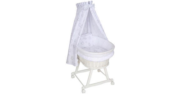 STUBENWAGEN-KOMPLETTSET  91/60/73 cm  - Weiß/Grau, Basics, Holz/Textil (91/60/73cm) - My Baby Lou