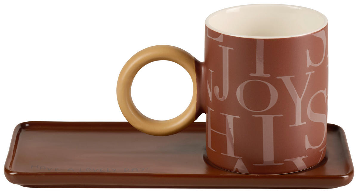 KAFFEEBECHER  350 ml   - Braun, LIFESTYLE, Keramik (11/23cm) - Novel