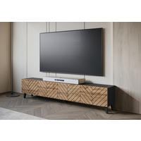 LOWBOARD  in 190/40/32 cm  - Eiche Wotan/Schwarz, Trend, Holzwerkstoff/Kunststoff (190/40/32cm) - Livetastic