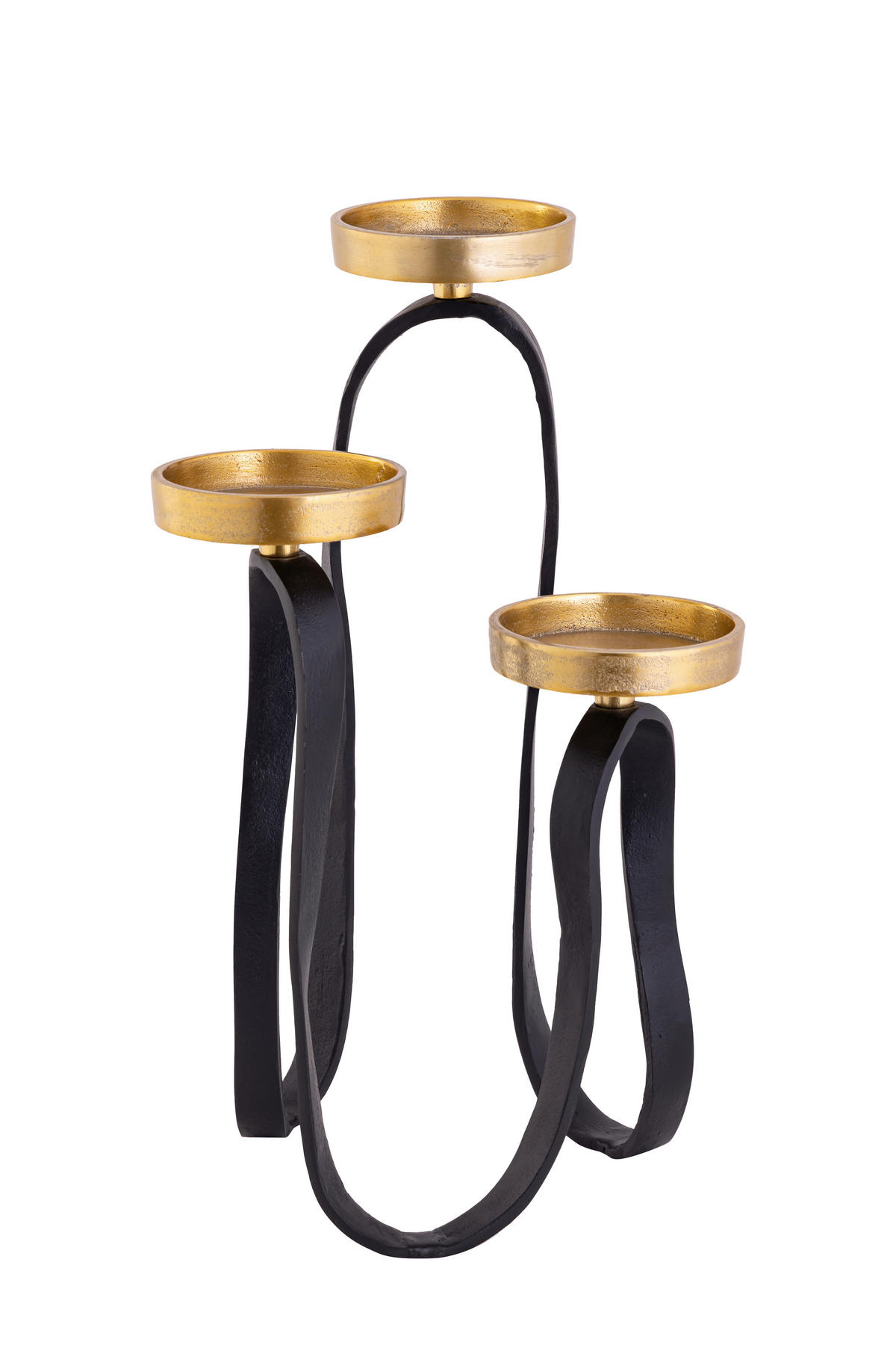 KERZENHALTER - Goldfarben/Schwarz, Design, Metall (28/47cm) - Ambia Home