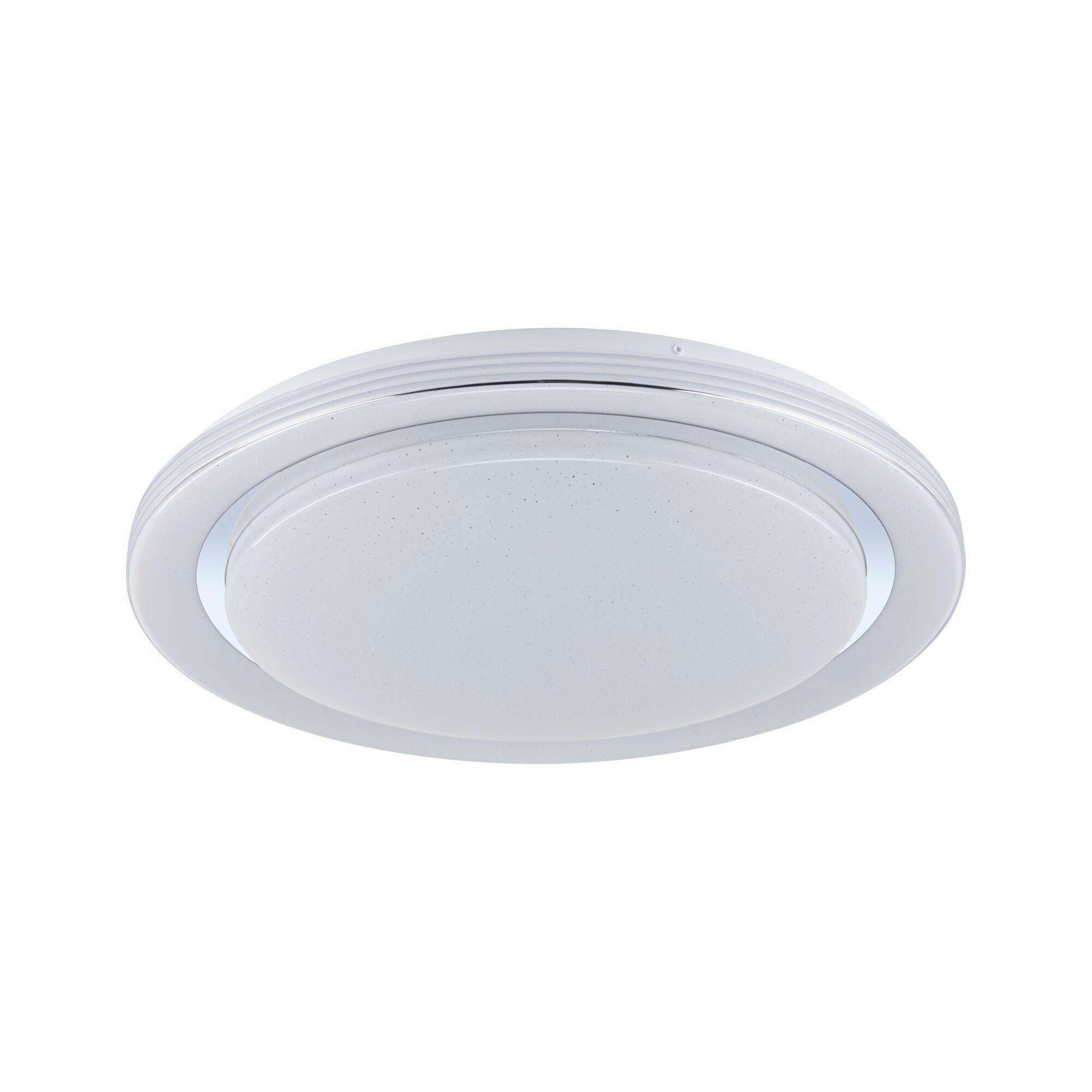 DECKENLEUCHTE  48,5/7,5 cm    - Chromfarben/Weiß, Basics, Kunststoff/Metall (48,5/7,5cm) - Paulmann