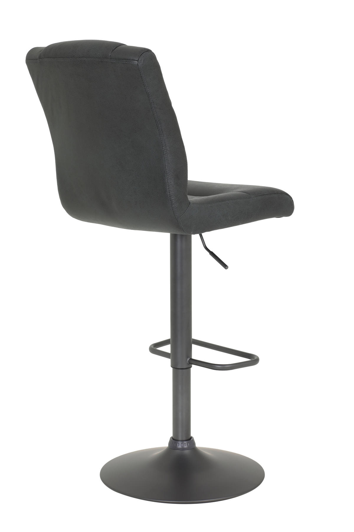 BARHOCKER Mikrofaser Anthrazit, Grau Stahl Sitzfläche 360° drehbar, abwischbar  - Anthrazit/Grau, MODERN, Textil/Metall (43/102-123/56,5cm) - MID.YOU