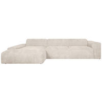 ECKSOFA HANNAH Creme Cord  - Creme/Schwarz, Design, Kunststoff/Textil (170/343cm) - MID.YOU
