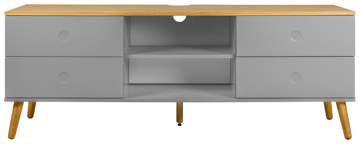 TV-ELEMENT - Eichefarben/Grau, Design, Holz/Holzwerkstoff (162/60/43cm)