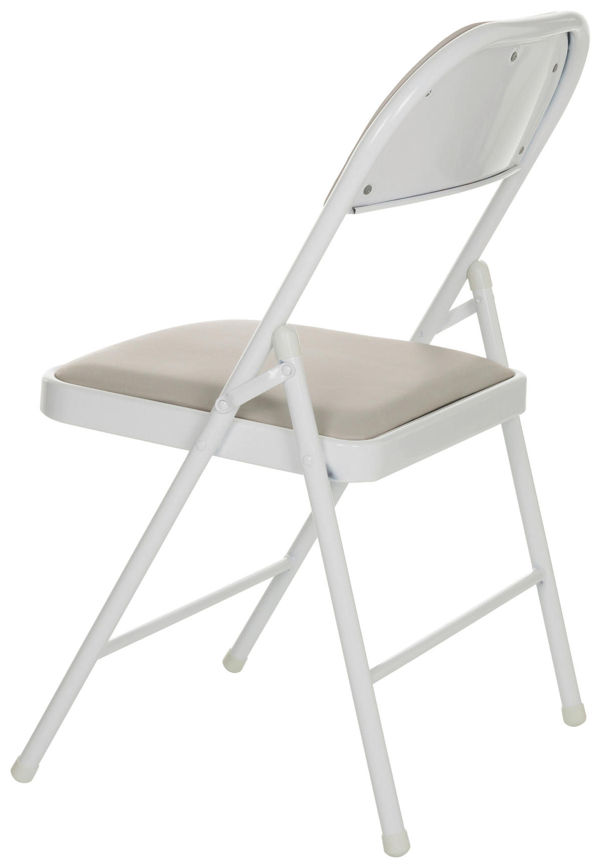 KLAPPSTUHL in Leder Grau  - Weiß/Grau, Basics, Leder/Metall (44/80/49cm) - MID.YOU