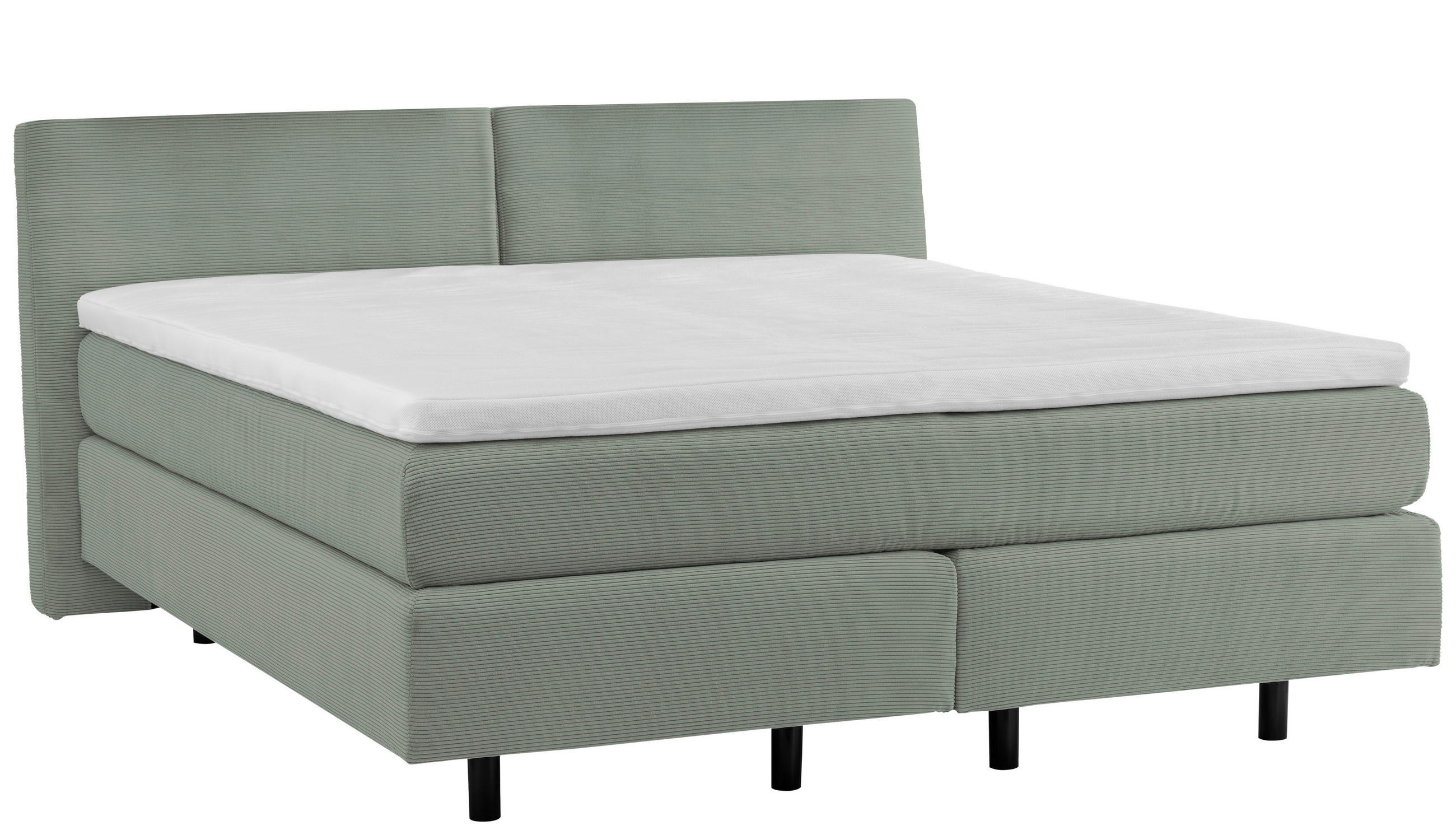 BOXSPRINGBETT 180/200 cm  in Grün  - Schwarz/Grün, MODERN, Kunststoff/Textil (180/200cm) - Beldomo - Sleep