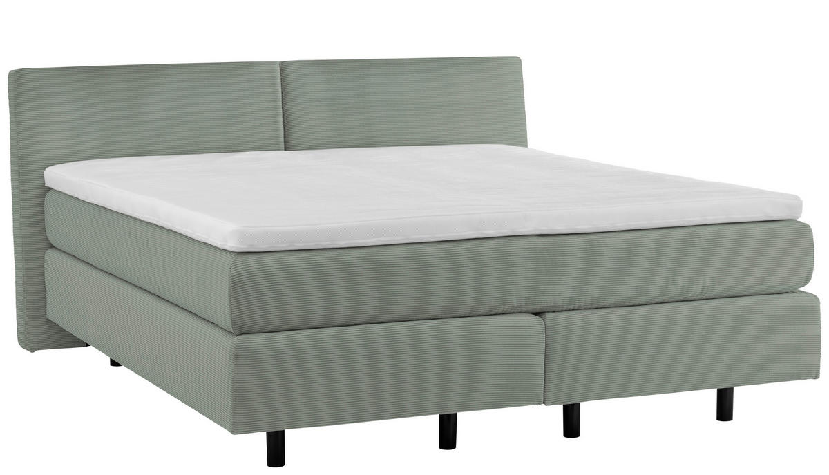 BOXSPRINGBETT 180/200 cm  in Grün  - Schwarz/Grün, MODERN, Kunststoff/Textil (180/200cm) - Beldomo - Sleep