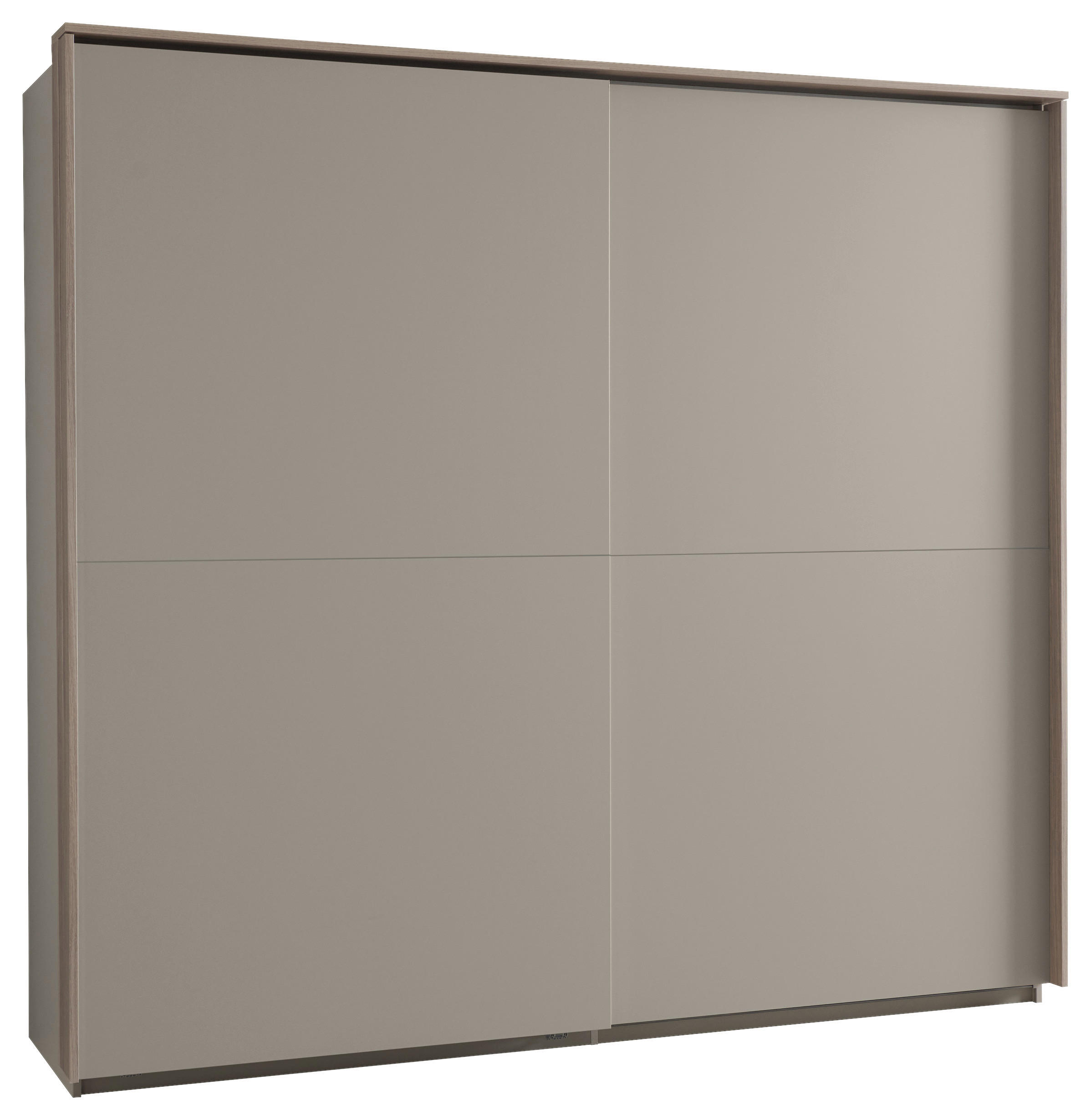 SCHWEBETÜRENSCHRANK in Eichefarben, Hellgrau  - Eichefarben/Hellgrau, Design, Holzwerkstoff (243,6/224,8/67cm) - home24