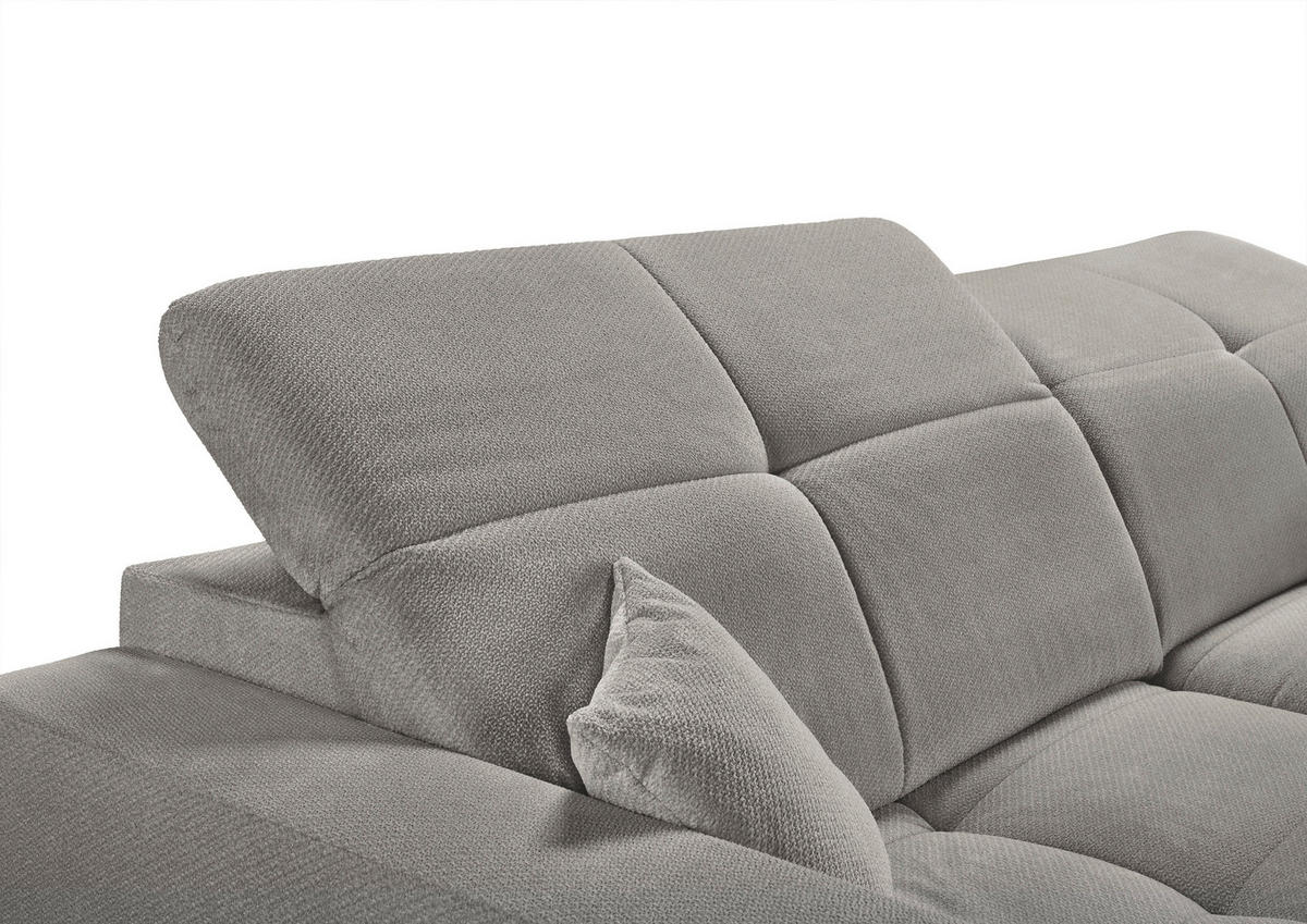 ECKSOFA Grau Webstoff  - Schwarz/Grau, KONVENTIONELL, Textil/Metall (285/180cm) - SetOne by Musterring