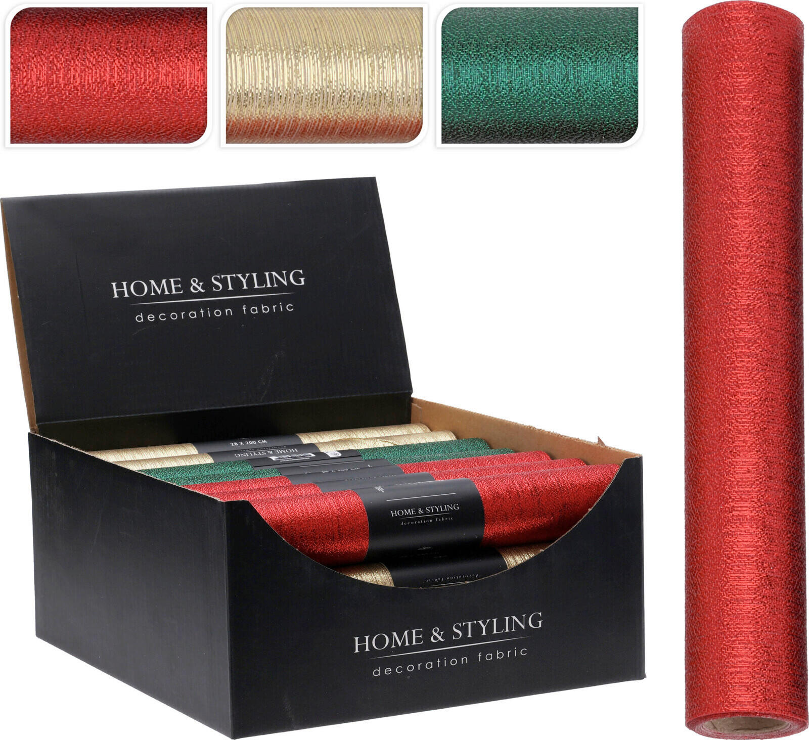 DEKORANYAG fm - piros/aranyszínű, Basics, textil (280cm)