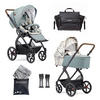 KINDERWAGENSET FX4 Classic  - Creme/Schwarz, Basics, Textil/Metall (57/129/100cm) - Gesslein