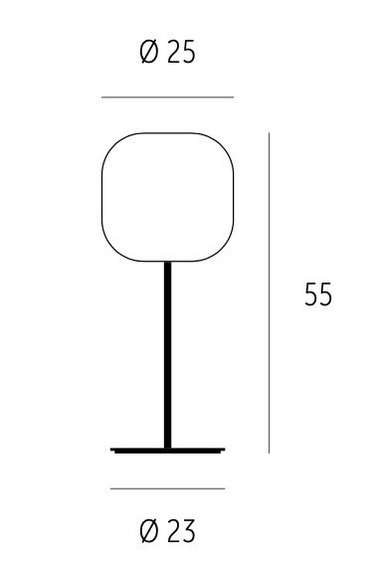 TISCHLEUCHTE MUREA 25/55 cm   - Weiß, KONVENTIONELL, Glas (25/55cm)