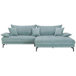 ECKSOFA in Webstoff Blau  - Blau/Schwarz, MODERN, Textil/Metall (292/173cm) - Carryhome